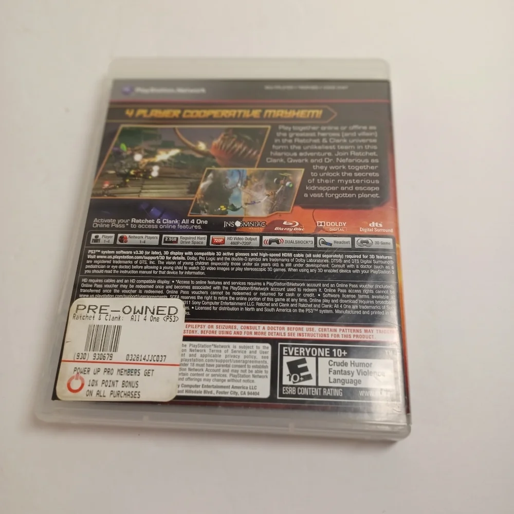 Ratchet And‎ Clank All 4 For One PlayStation 3 PS3 Game Complete CIB